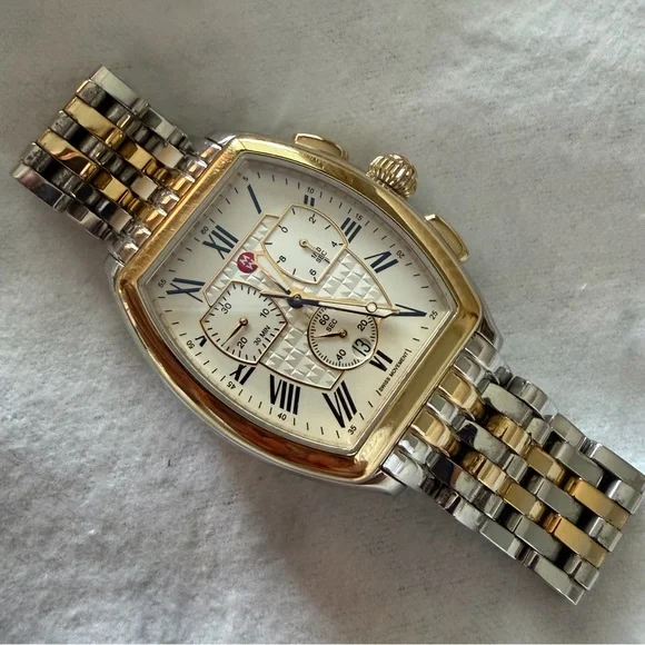 Michele Releve Two Tone Stainless and 18k Watch
